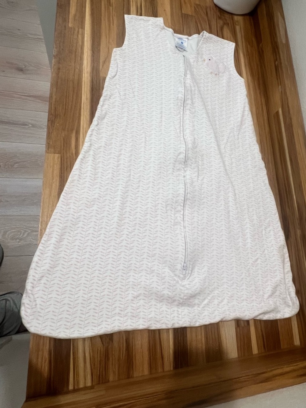 Halo SleepSack White and Light Pink Infant Wearable Blanket